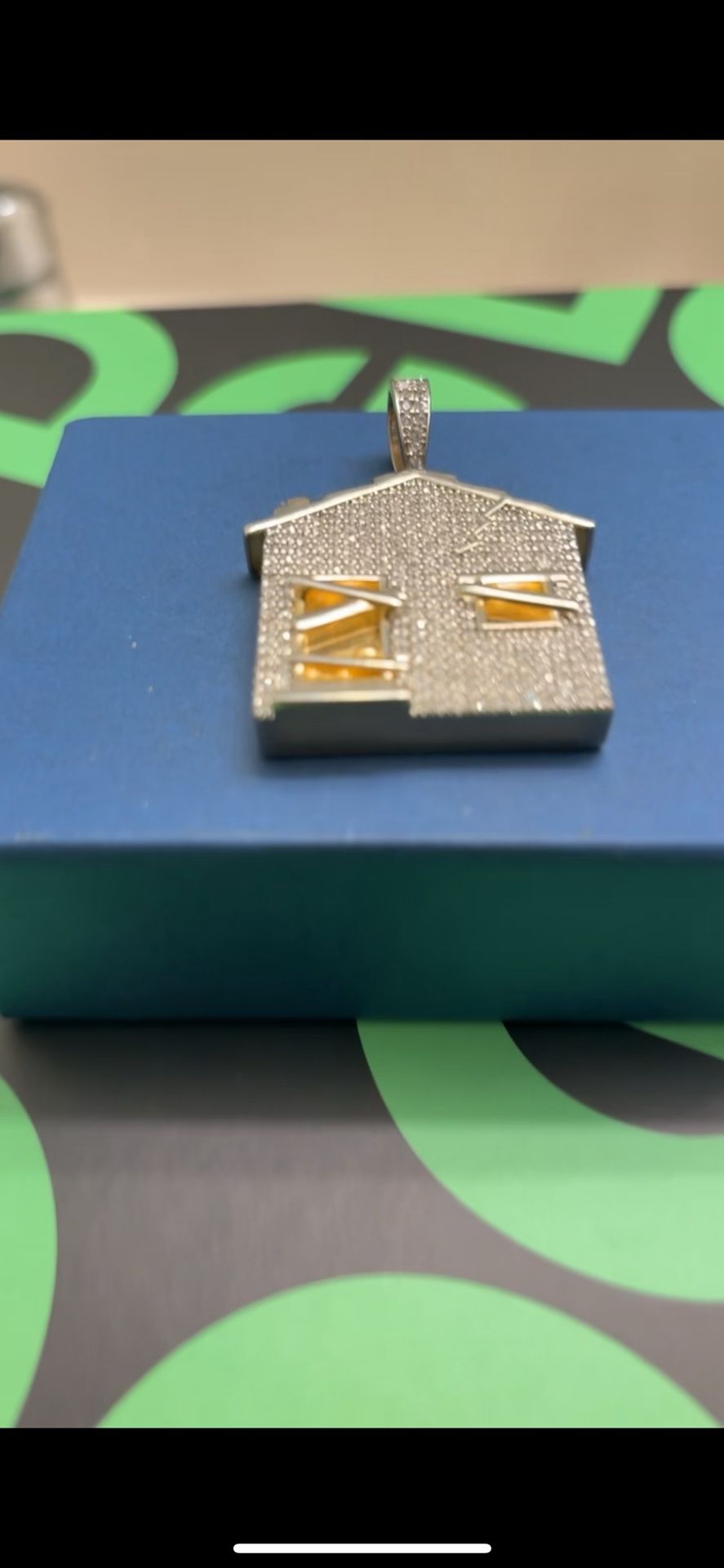 Custom 18k Gold Moissanite Pendant