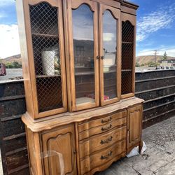 Vintage Wooden China Cabinet