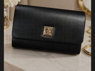 Turn Lock Flap Clutch Bag