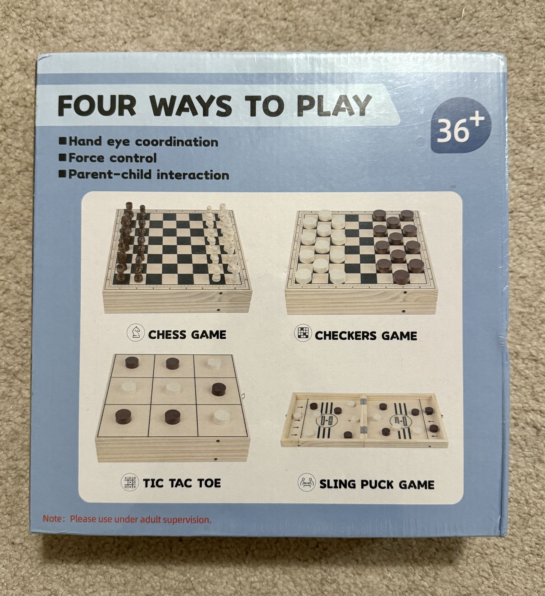 New Four Ways To Play Portable for Parent-Child Interactive Chess Toy Board Table Game Gift Kids Teens Adults 