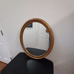 vintage oval plate glass mirror