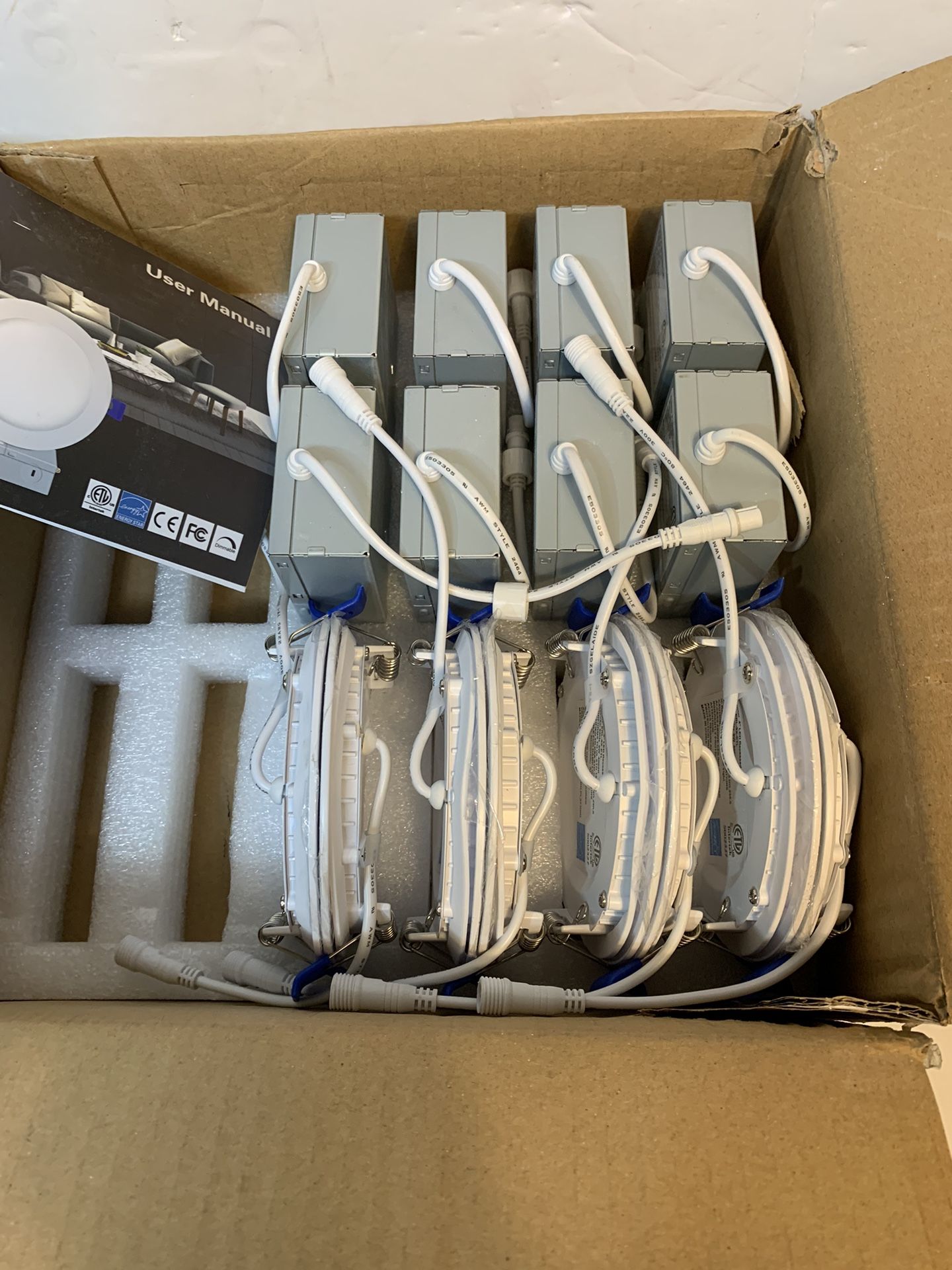 Ensenior 8 Pack 4”LED Recessed Slim Pot Light with Junction Box 2700K