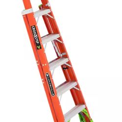 Cross Step 6 ft. Fiberglass Leaning Step Ladder (10 ft. Reach), 300 lbs. Load Capacity, Type IA Duty Rating