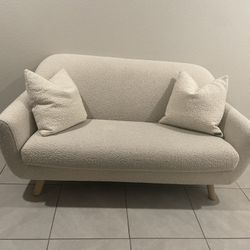 Article Textured White Loveseat