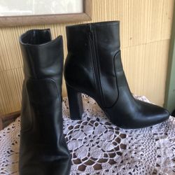 Forever 21 Black Leather Ankle Booties