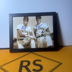 Nolan Ryan And Tom Seaver Autographed 8x10 Photo Framed With COA
