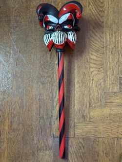 Krazed Jester Cane -Staff Harley -Black Red Costume Halloween Cosplay Adult Teen