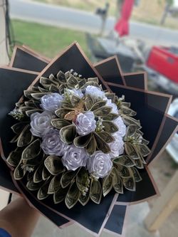 Diy Ribbon Roses Bouquet