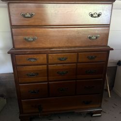 Antique Solid Mahogany Chest On Chest 