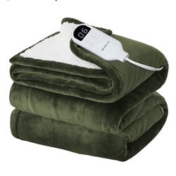 Bedsure Electric Blanket Twin - Soft Flannel Heated Blanket Twin Size, Fast Heating with 6 Time Settings (Up to 10H) & 6 Heat Settings, Warm Gift for 