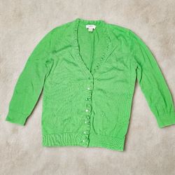 Ann Taylor Loft Women's Cardigan Sweater Green
