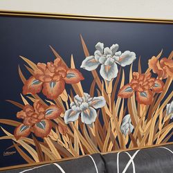 Letterman retro flowers painting