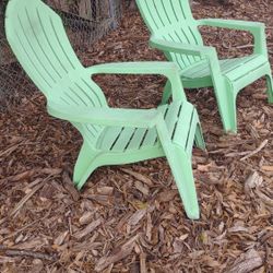 2 Plastic Adirondack Chairs