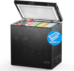 Brand new Chest Freezer Black cu ft   7cu ft · ~245 lb frozen DIMENSIONS 33.5" W × 32.2" H × 22" D  Located Hesperia ca