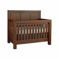 Like new Oxford Baby Kenilworth Convertible Crib, Brown, GREENGUARD Gold Certified w mattress