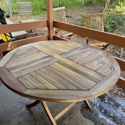 Folding Teak Table Set Refurnished 