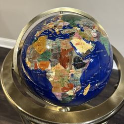 Gemstone Globe w/Bronze 