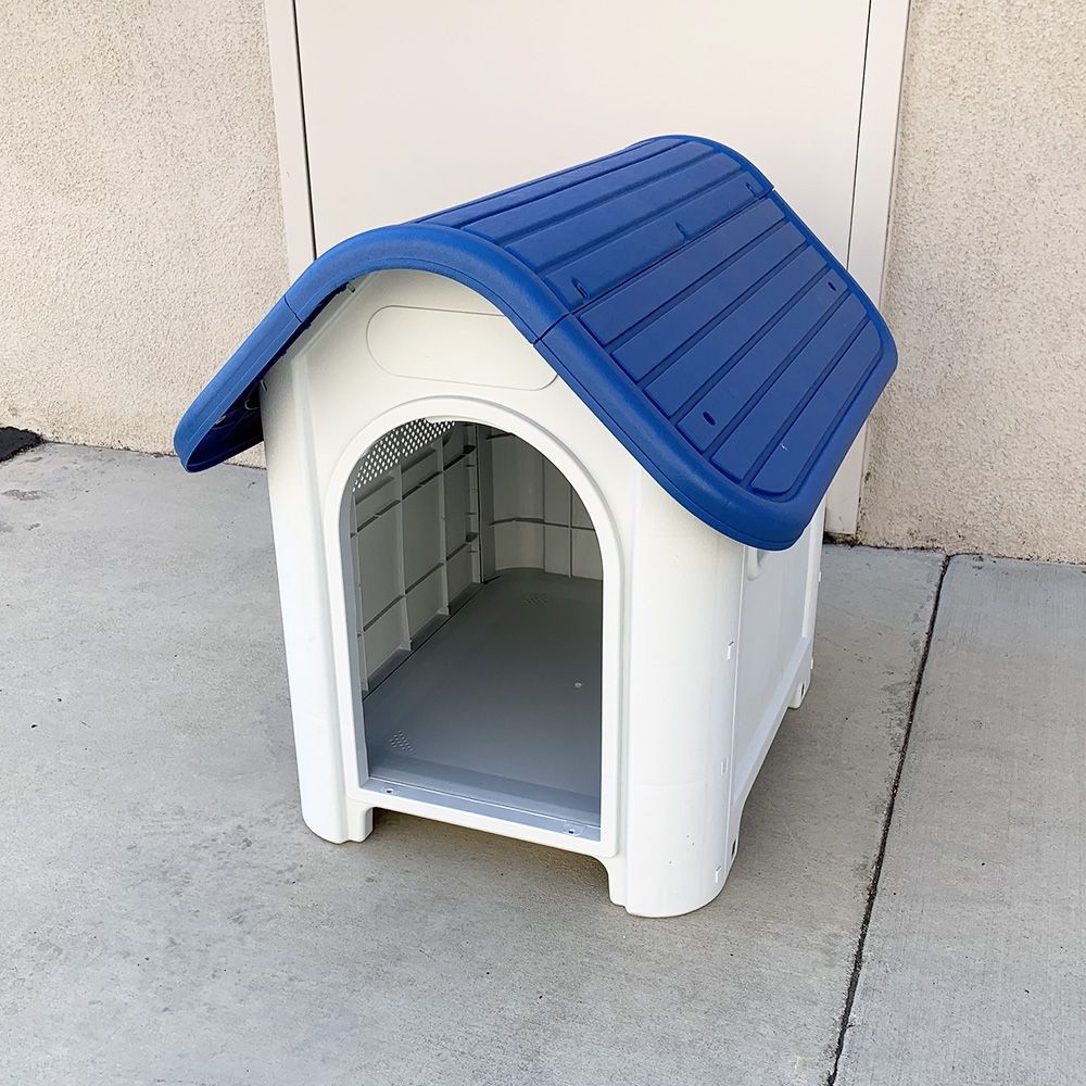 New $45 Plastic Dog House (size Small) Pet Indoor Outdoor All Weather Shelter Cage Kennel 23x30x26”