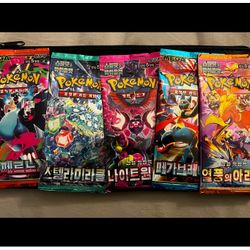 5 Korean Pokemon Card Packs for $15