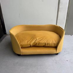 New In Box 27x17x12 Inch Tall Yellowish Orange Color Dog Cat Pet Futon Sofa Bed Lounge Furniture Sleeping Removable Cushion 
