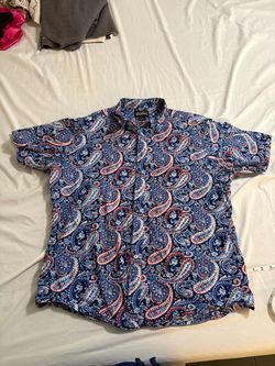 Cremieux Paisley Print Short Sleeve Button-Down$10 Shirt extra large