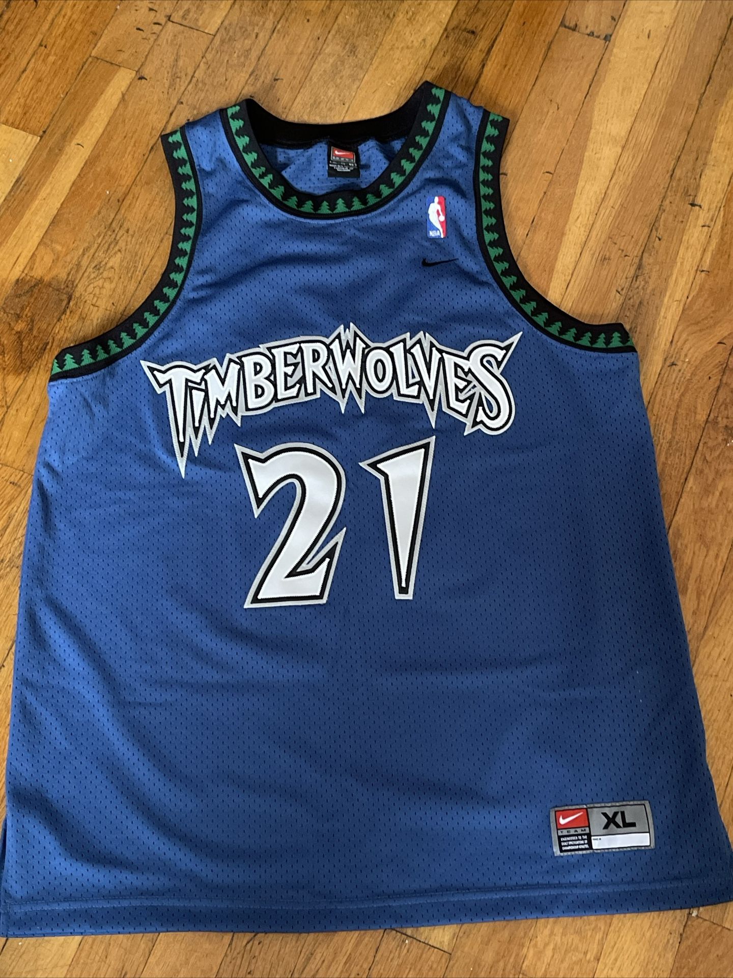 Kevin Garnett Men's Nike Minnesota Timberwolves Jersey Blue w/ Tree Trim -Sz XL