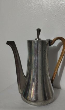 MID CENTURY SELANGOR PEWTER TEA - COFFEE POT 9"×7"  /32 OZ CAPACITY