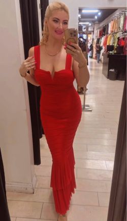 Red mesh dress