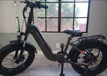 Gray foldable fat tire ebike 