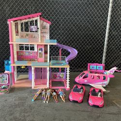 Barbie Dream House, Airplane, Car, Dolls