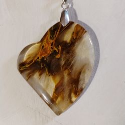 Volcanic Cherry Quartz Heart Necklace