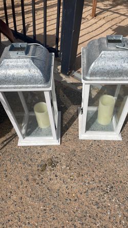 Allen  & Roth Outdoor Galvanized  White Lantern