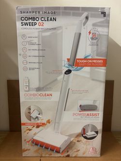 New Cordless Electric Power Broom Sweep & Mop White