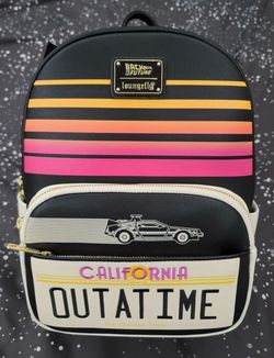 RARE Limited Edition Back To The Future Loungefly Backpack Authentic NEW With Matching Wallet Universal Studios Tags NWT Original WOW!