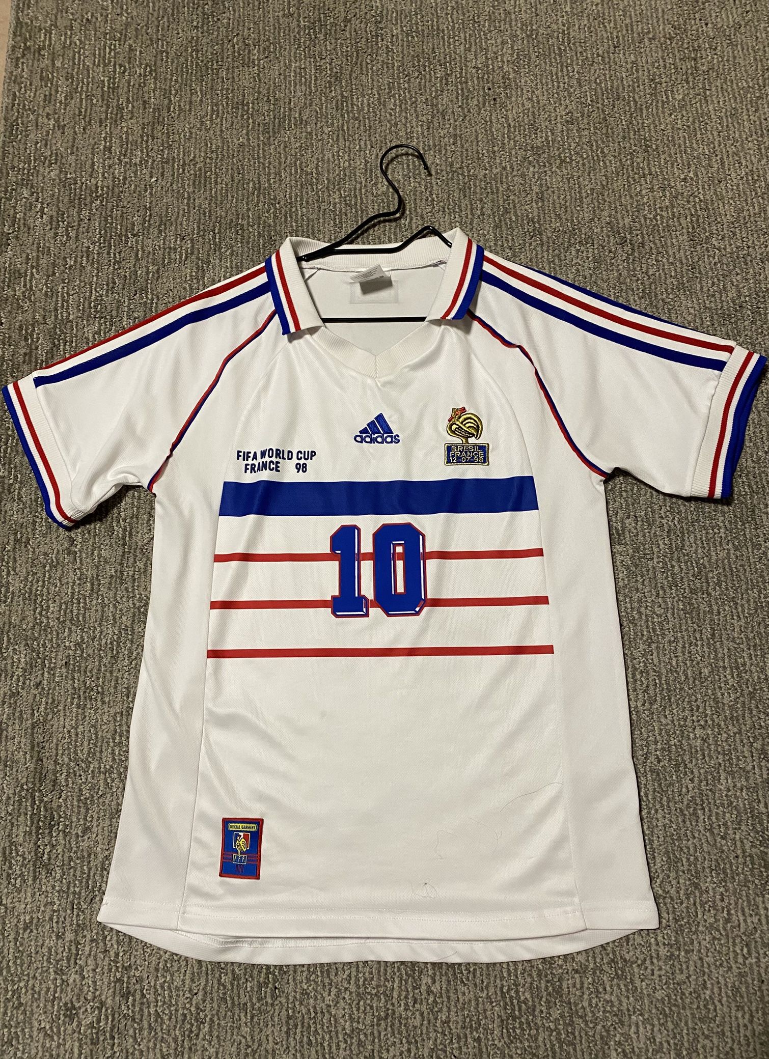 France Away 1998 World Cup final Jersey Zidane