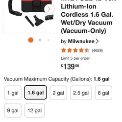 Milwaukee M12 Vacuum BRAND NEW x2