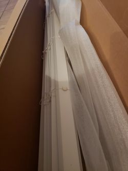 (2) BLINDS New FAUX WOOD custom ordered blind Cheaper than off the shelf and twice the quality PURE WHITE 2 section in one Headrail.I have many