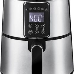 Crux 3QT Digital Air Fryer, Faster Pre-Heat, No-Oil Frying, Fast Healthy Evenly Cooked Meal Every Time, Dishwasher Safe Non Stick Pan and Crisping Tra