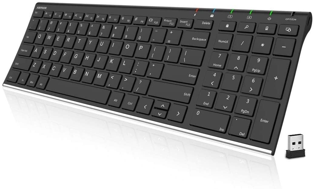 Arteck HW193 2.4G Wireless Keyboard Full Size Numeric Keypad