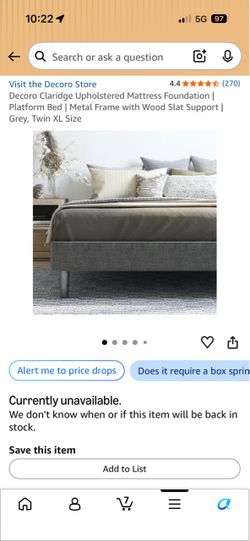 Decoro Claridge Upholstered Platform Bed Twin XL