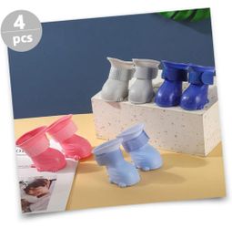 New Cat Rain Boots Size S waterproof Silicone - Pink Blue Grey -$12