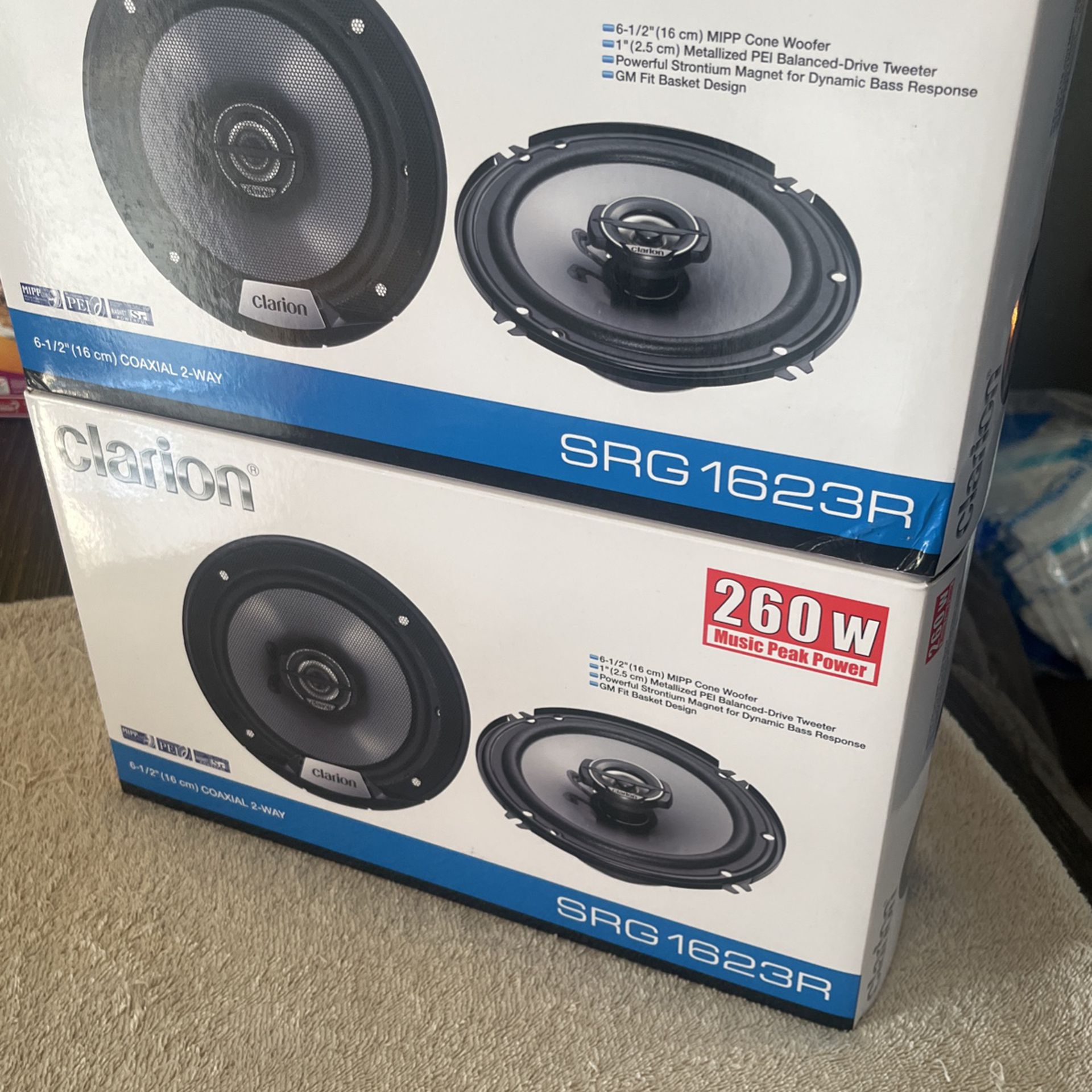 New Clarion SRG1623R 40 Watts 6.5-Inch 2-Way SRG Series Car Audio Coaxial 4 Speakers