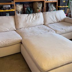 Oversized modular cream colored couch