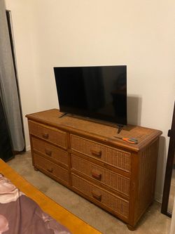 Wicker Rattan 6-Drawer Dresser