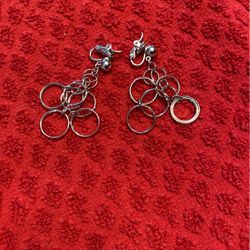 Silver Loops Dangling Earrings 