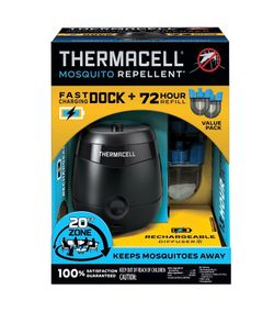 Thermacell E95 Mosquito Repellent FAST-Charging Dock Bonus Pack 72 Hour Refill