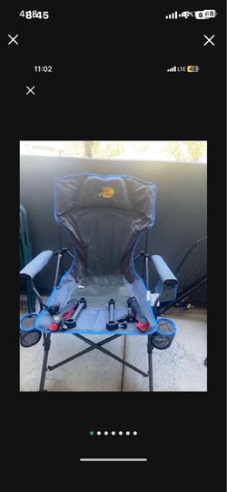 Bass pro shop chair with rod hers