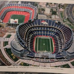 Last photo of Invesco field with Mike high stadium before demolition