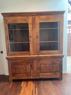 Solid Mango Wood 2-Piece Hutch / Armoire!