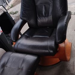 Mac Motion Faux Leather Recliner With ottoman